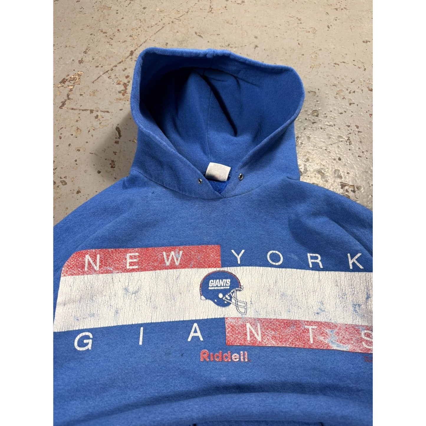 Vintage Thrashed Distressed New York giants Cropped Hoodie