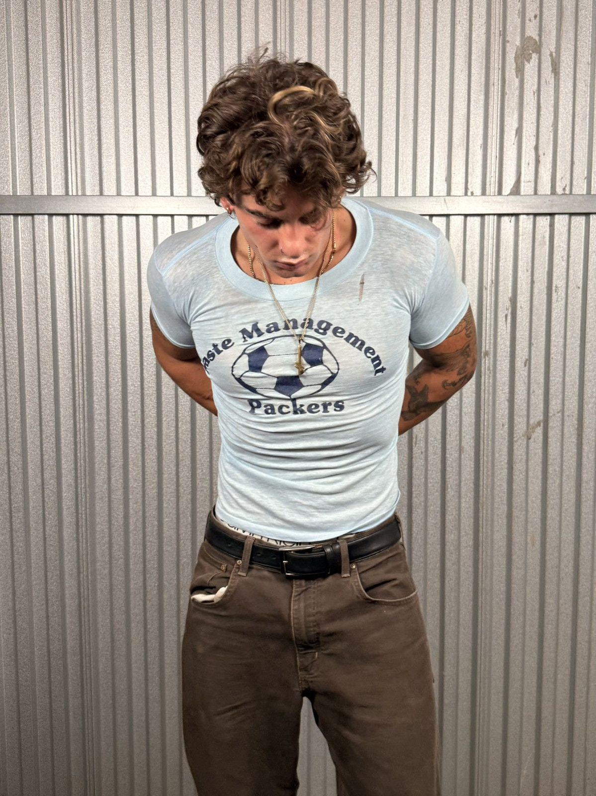 Vintage 70s Style Single Stitch Waste Management Baby Tee