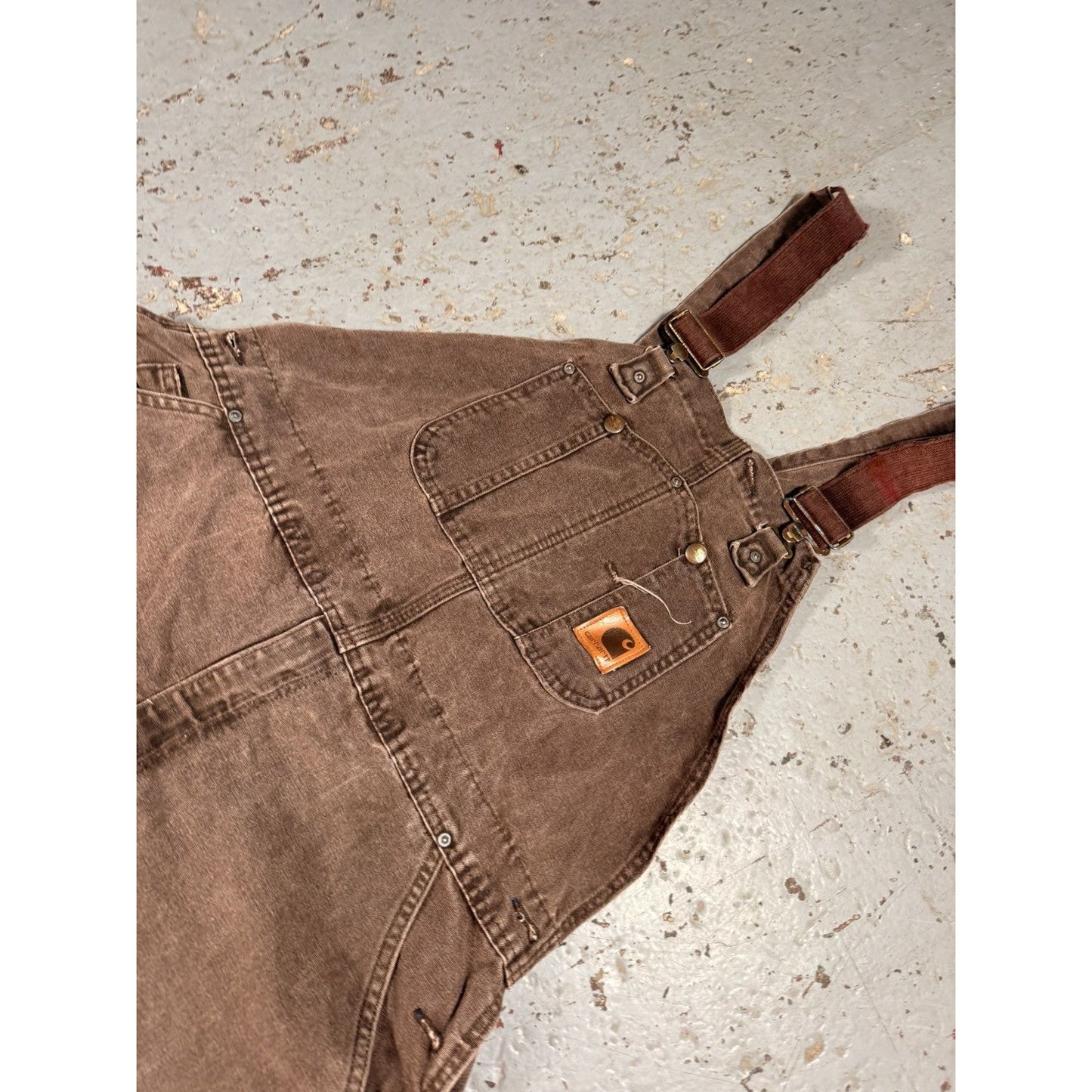 Vintage Distressed Carhartt Overalls Mocha Brown