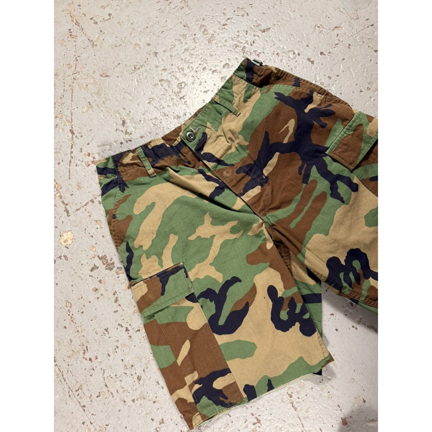 Vintage Military Camo Cargo Shorts