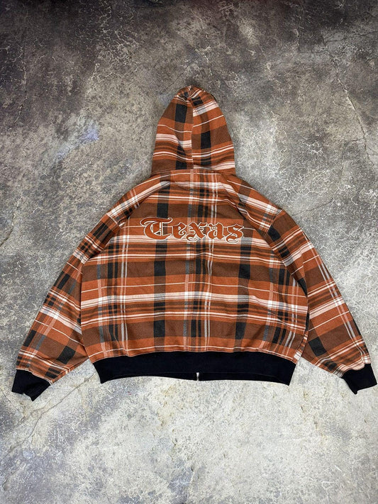 Vintage Texas State Plaid Zipup