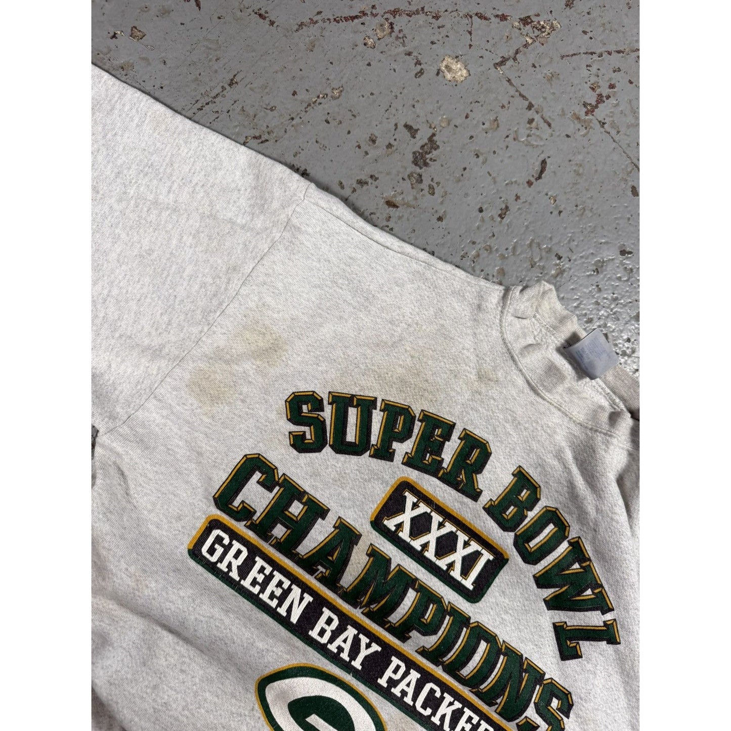 Vintage Lucky 7 Distressed Green Bay Packers Super B Sweater