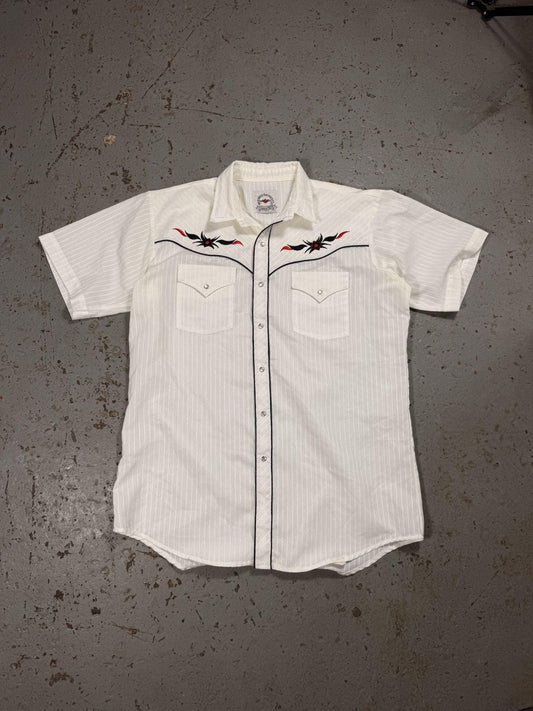 Vintage Western Pinstripe Cowboy Button up Tee