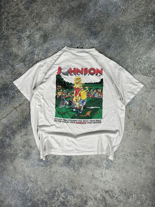 Thrashed big Johnson tee
