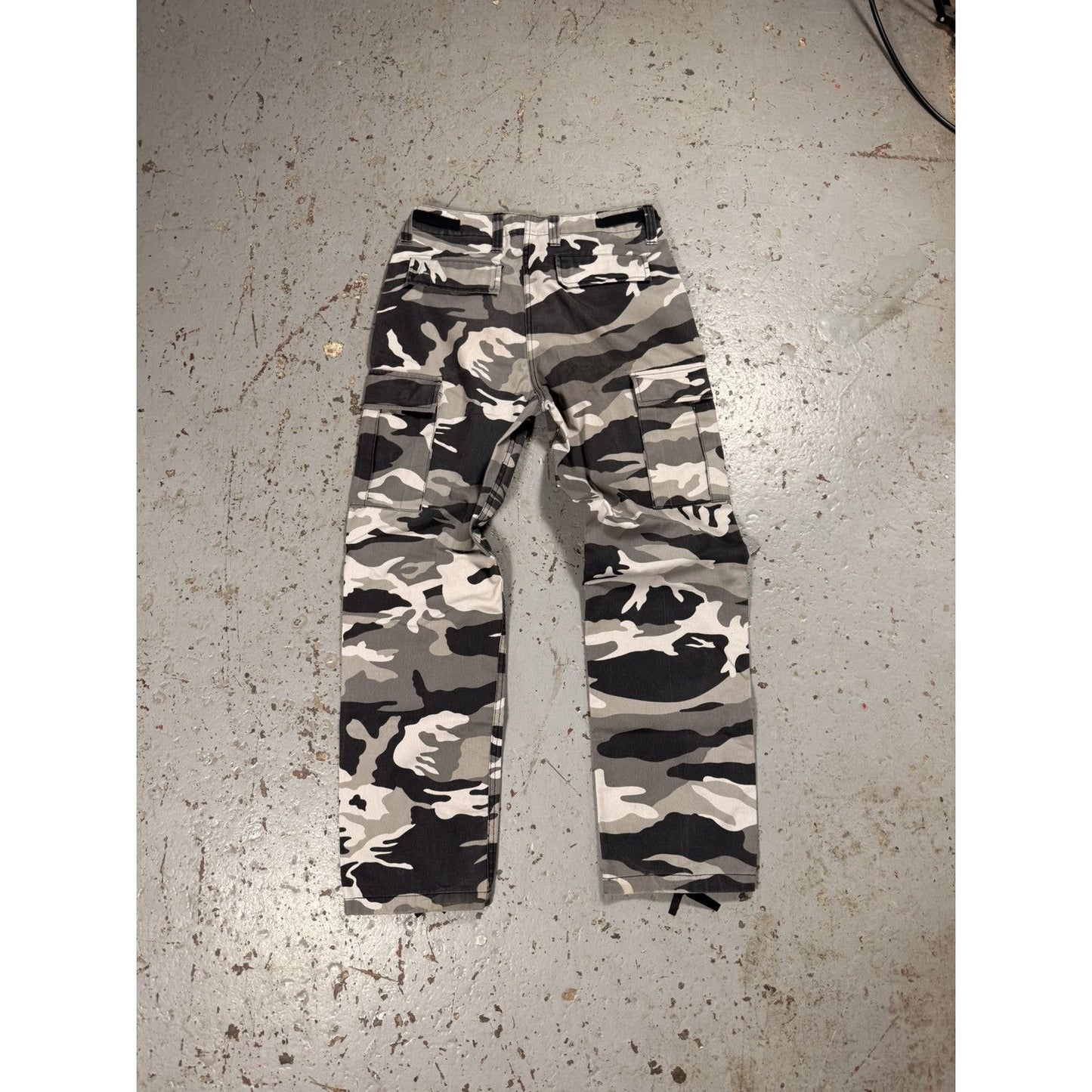 Vintage Black And White Military Camo Cargo Pants
