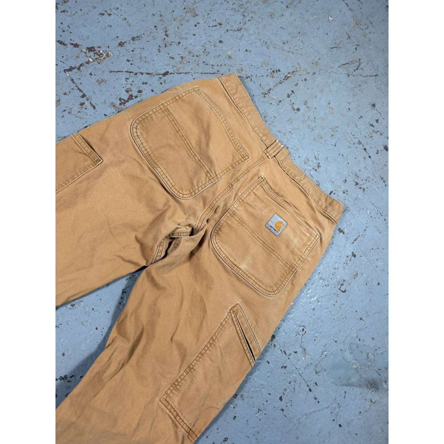 Vintage Beige Distressed Carhartt Double Knees