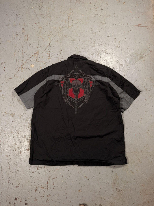 Vintage Harley Davidson Pinstripe Button Up