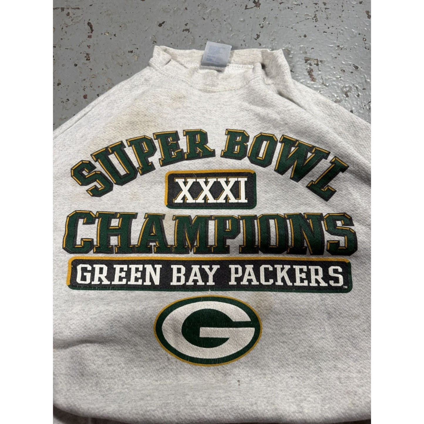 Vintage Lucky 7 Distressed Green Bay Packers Super B Sweater