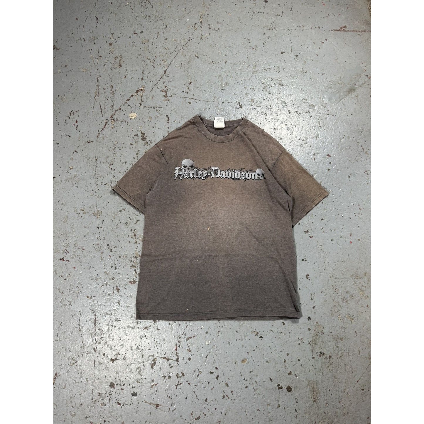 Vintage Ash Grey Neo Tribal Harley Davidson Tee