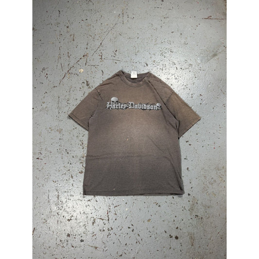 Vintage Ash Grey Neo Tribal Harley Davidson Tee