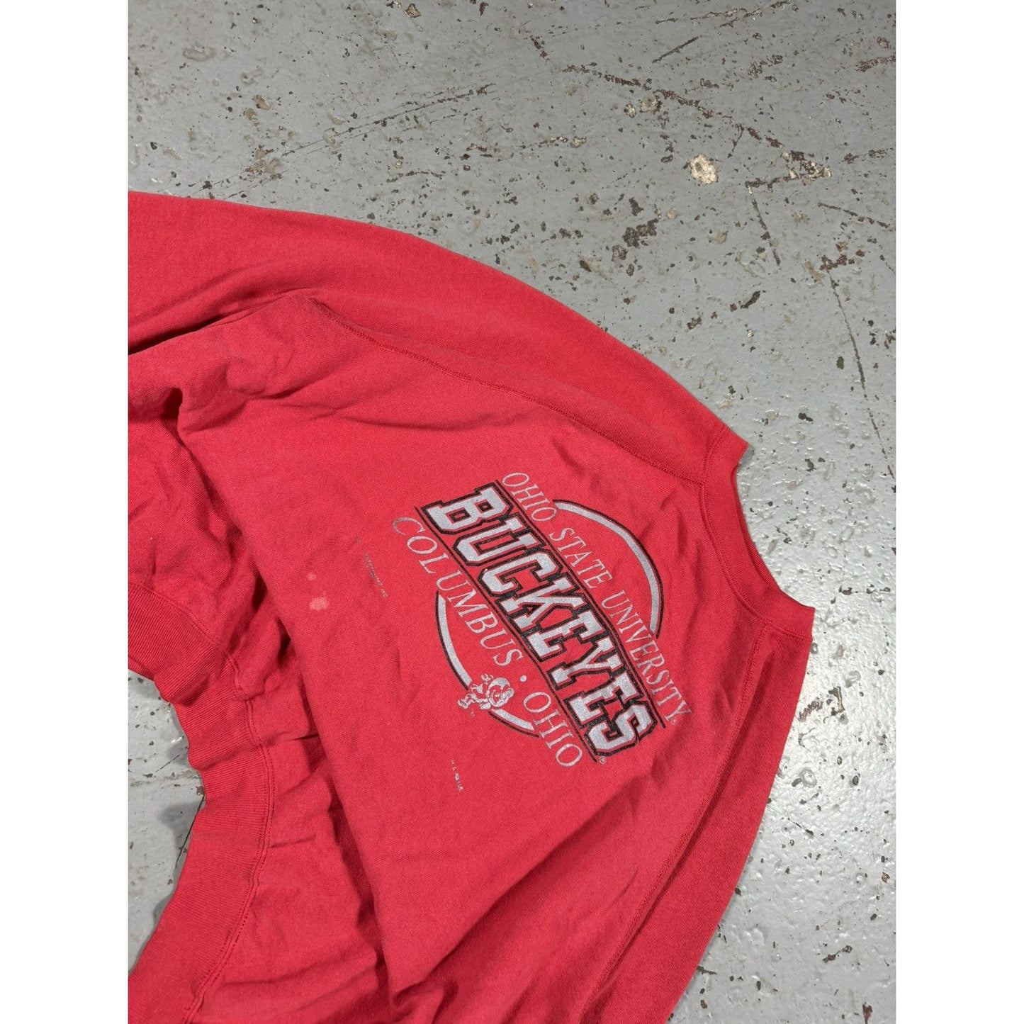 Vintage Distressed Sun Faded Ohio State Buckeyes Sweater