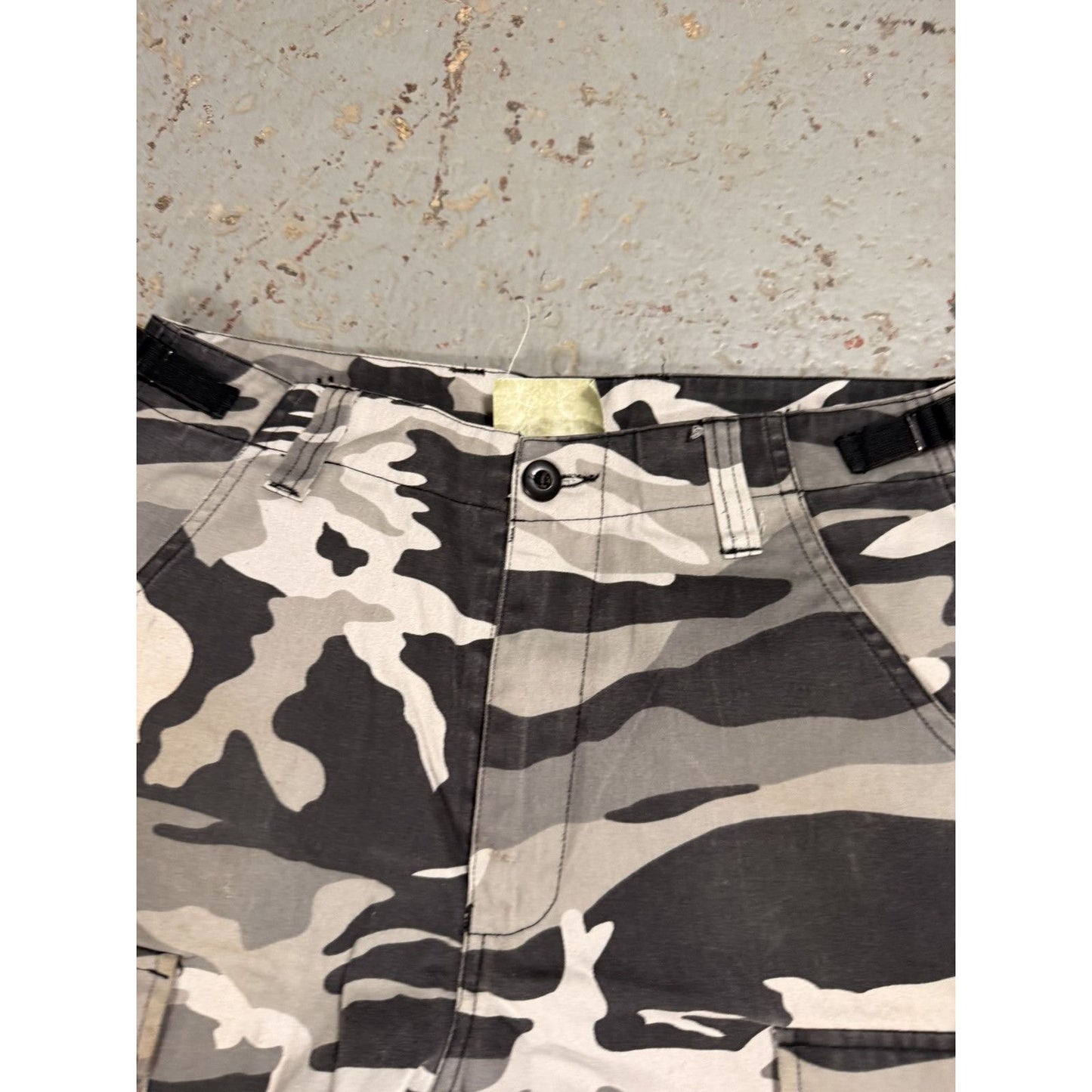 Vintage Black And White Military Camo Cargo Pants