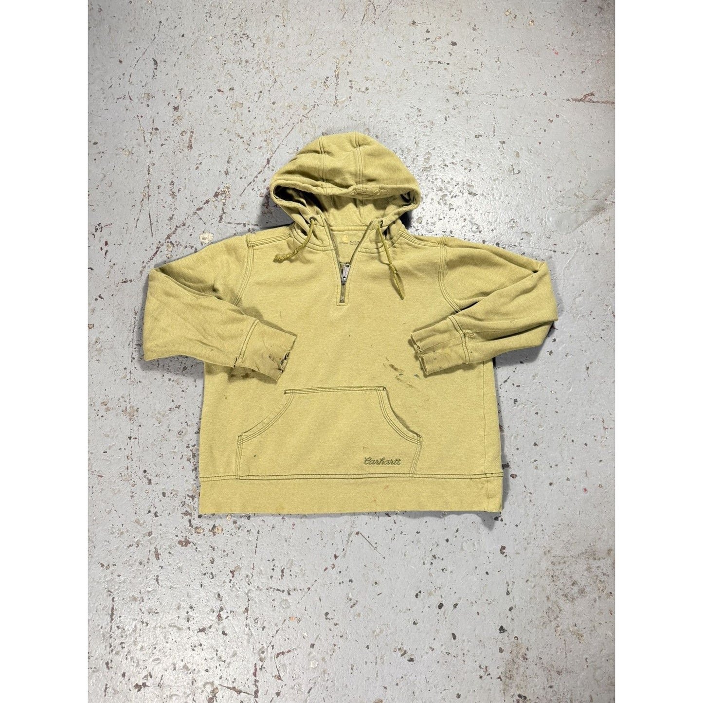 Vintage Perfectly Faded Distressed Carhartt Quarter zip