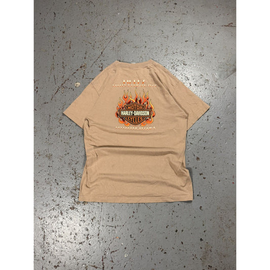 Vintage Harley Davidson Flame Cream Tee