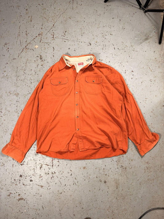 Vintage Burnt Orange Western Wrangler Button up Cowboy Tee