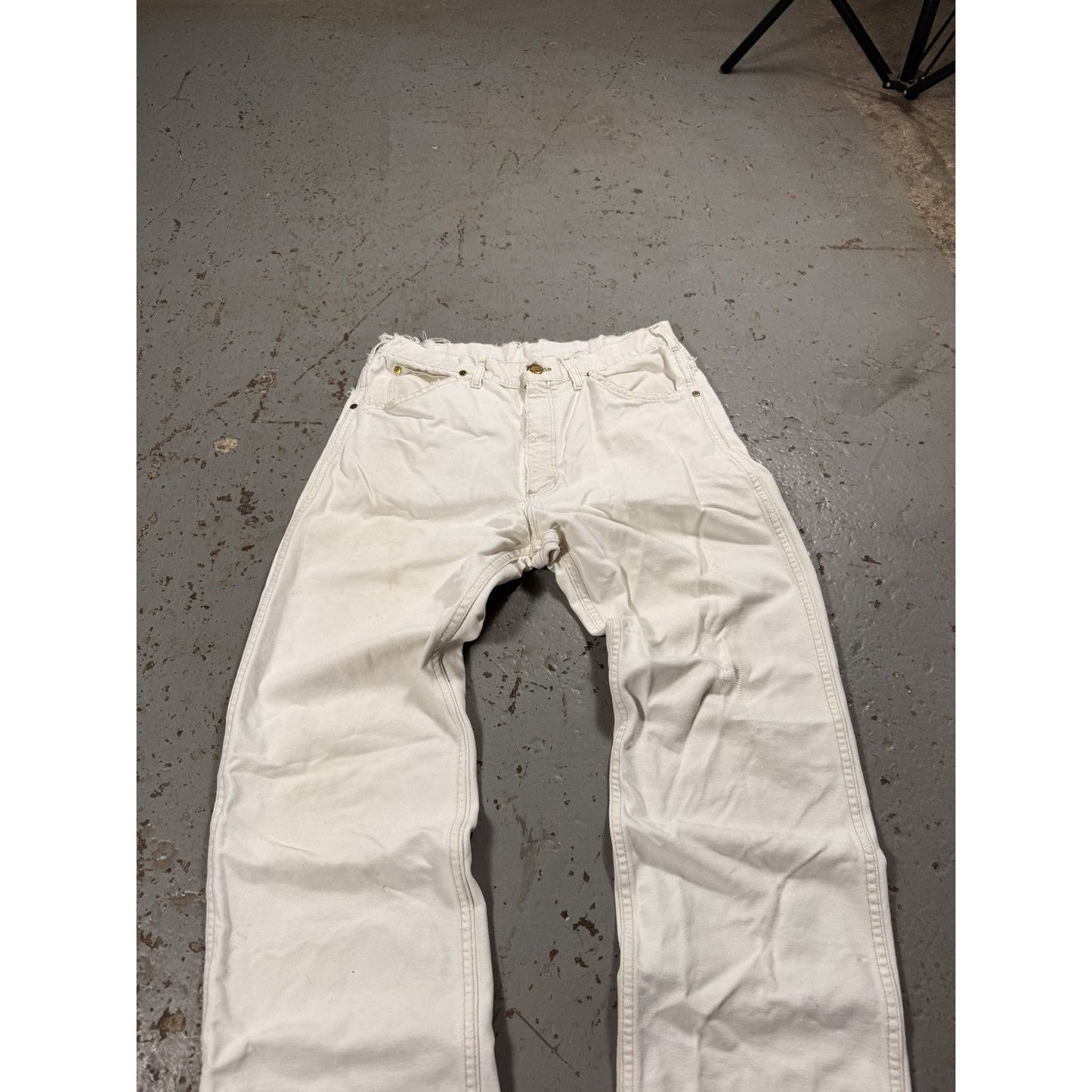Vintage Thrashed White Carhartt Distressed Denim