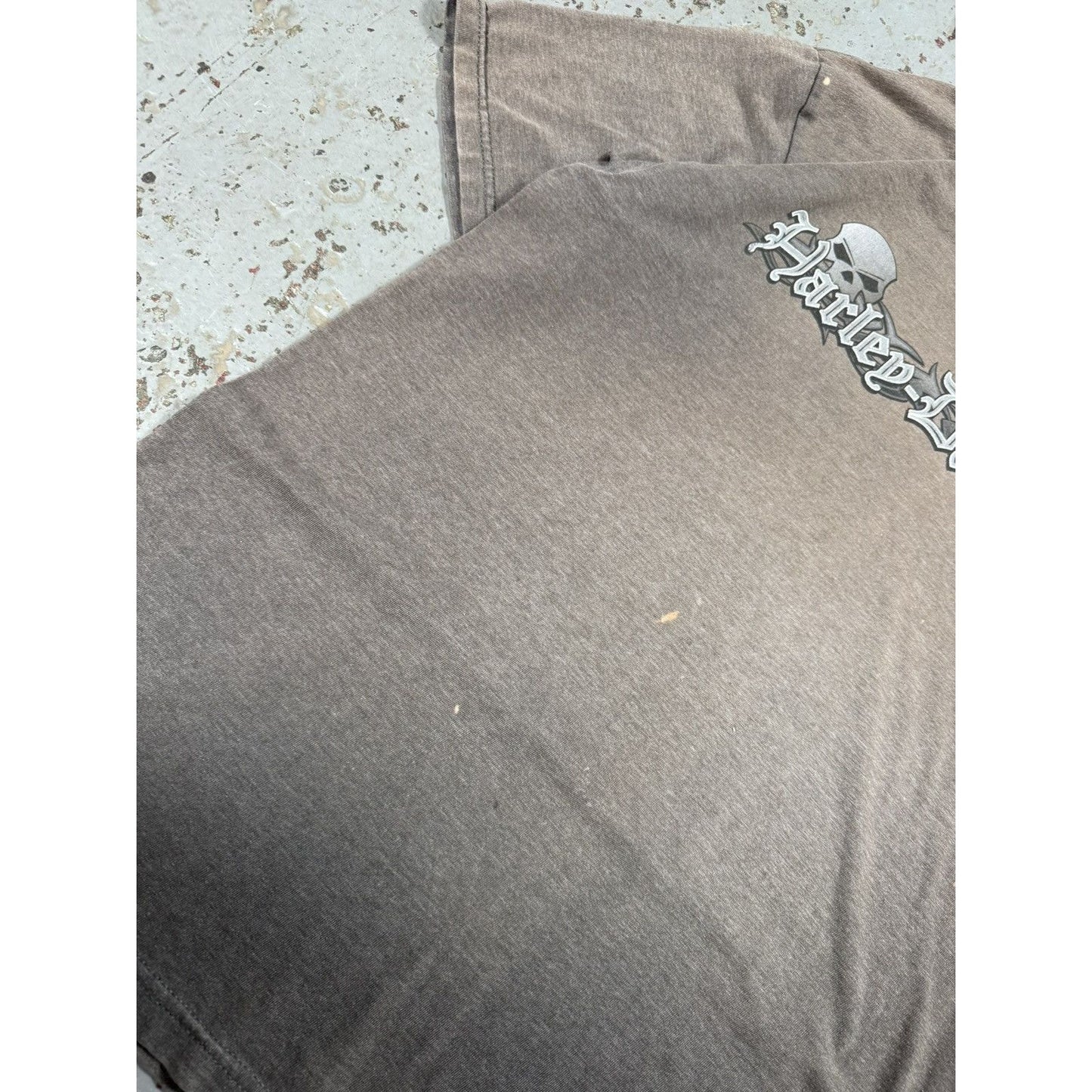 Vintage Ash Grey Neo Tribal Harley Davidson Tee