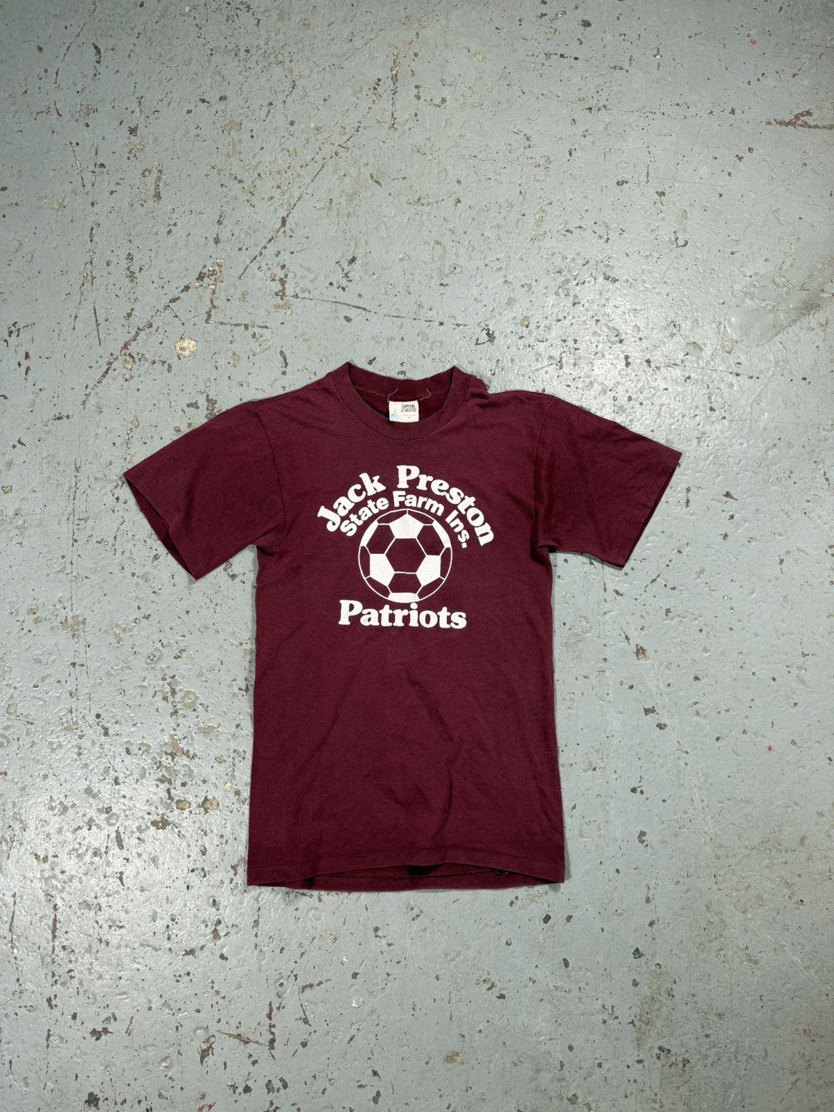 Vintage Burgundy 70s Style Single Stitch Soccer Baby Tee