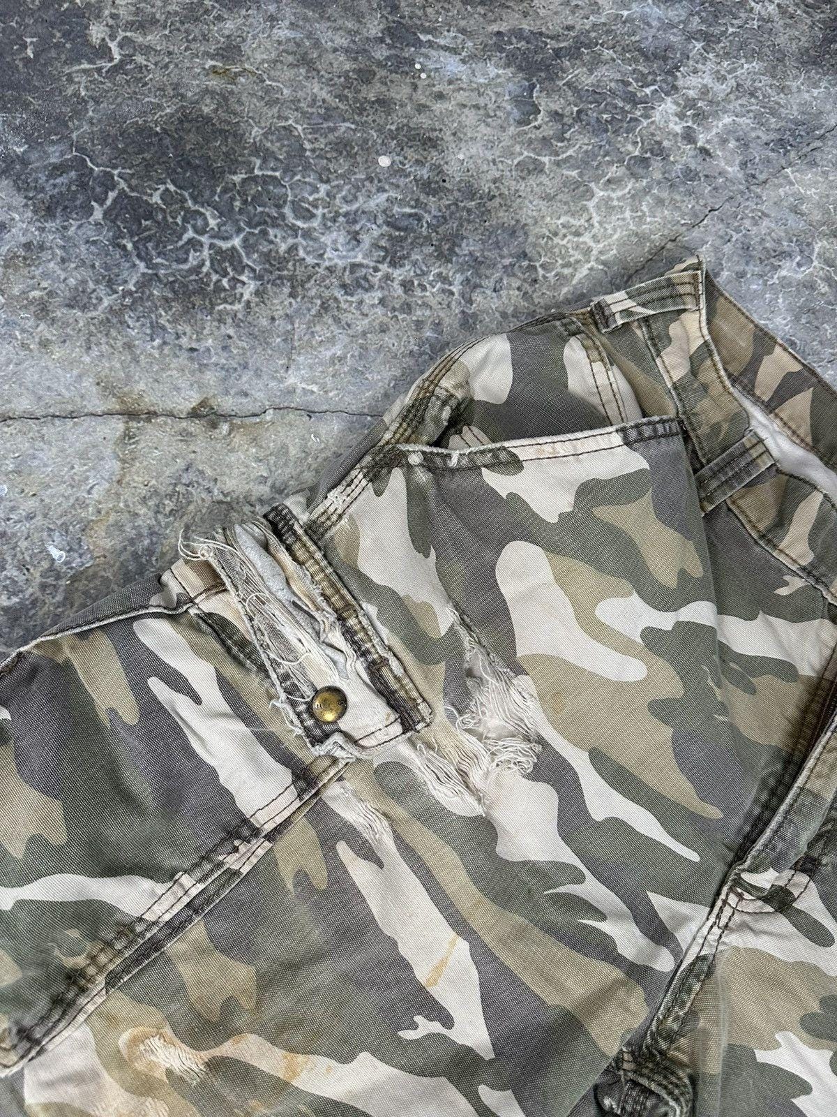 Thrashed Carhartt Camo Cargo Shorts