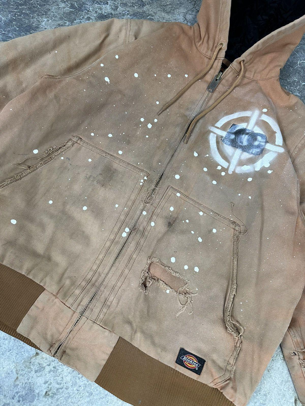 Vintage Thrashed Hooded Dickies Paint Jacket