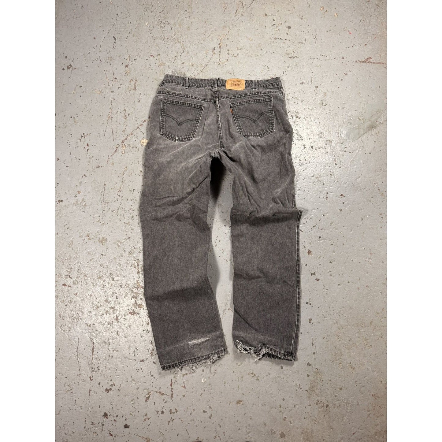 Vintage Ash Grey Faded Orange Tag Levi Jeans