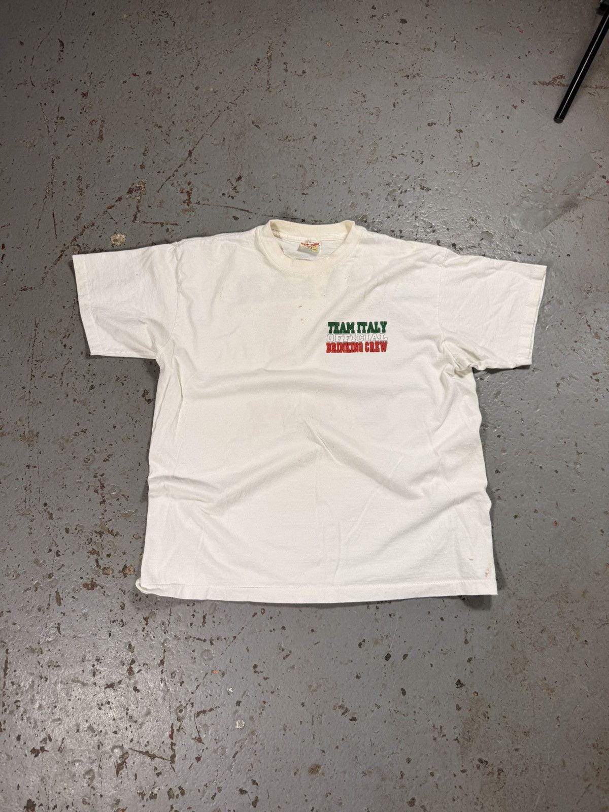 Vintage 1996 Distressed Official Italian Drinking Team Tee