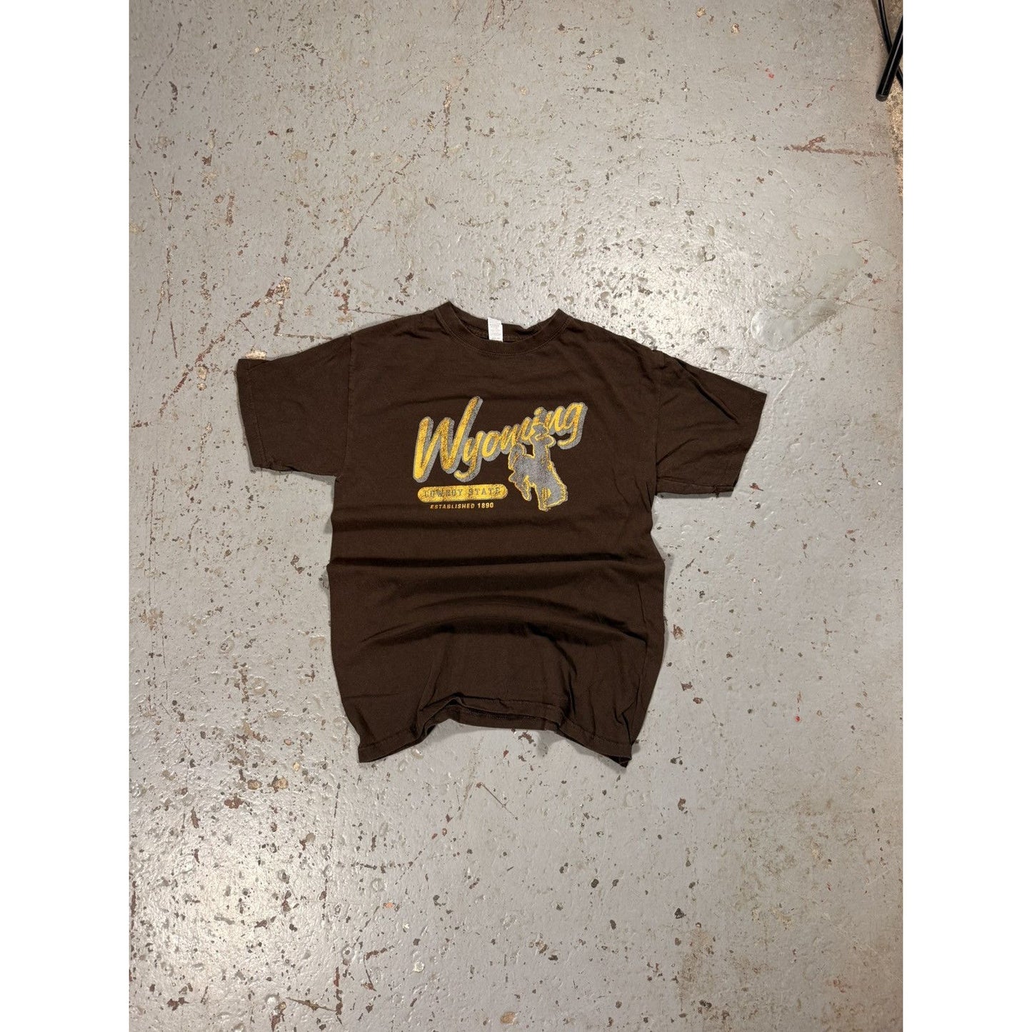 Faded Mocha Brown Wyoming Cowboy Tee