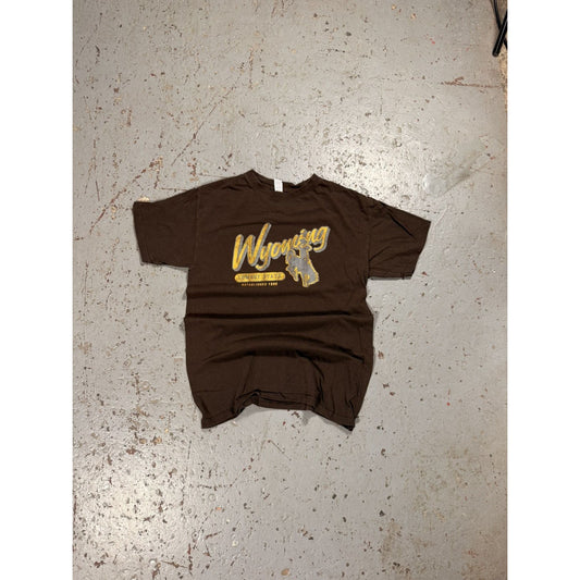 Faded Mocha Brown Wyoming Cowboy Tee