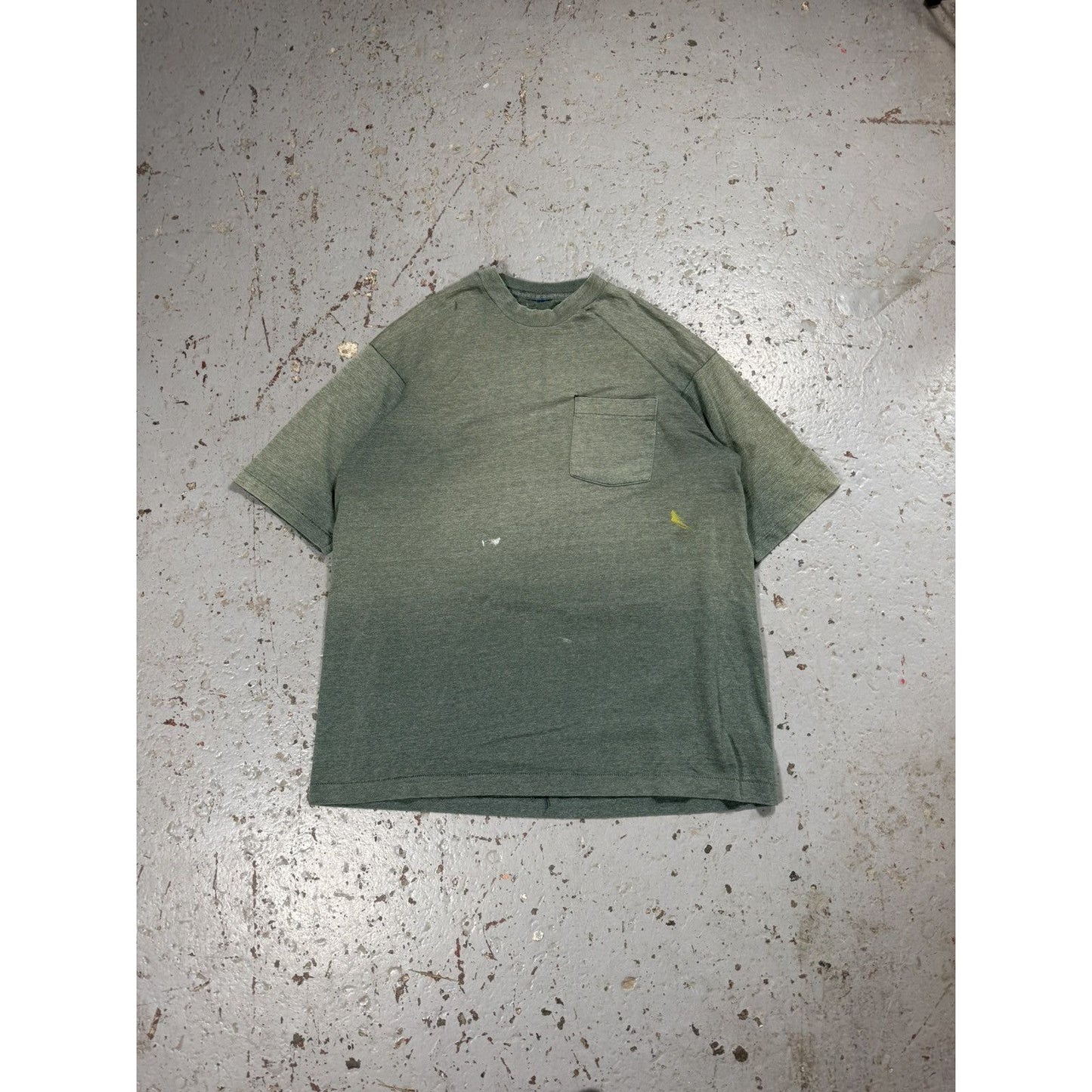 Vintage Single Stitch Sun Faded Blank Green Tee