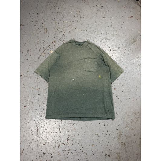 Vintage Single Stitch Sun Faded Blank Green Tee