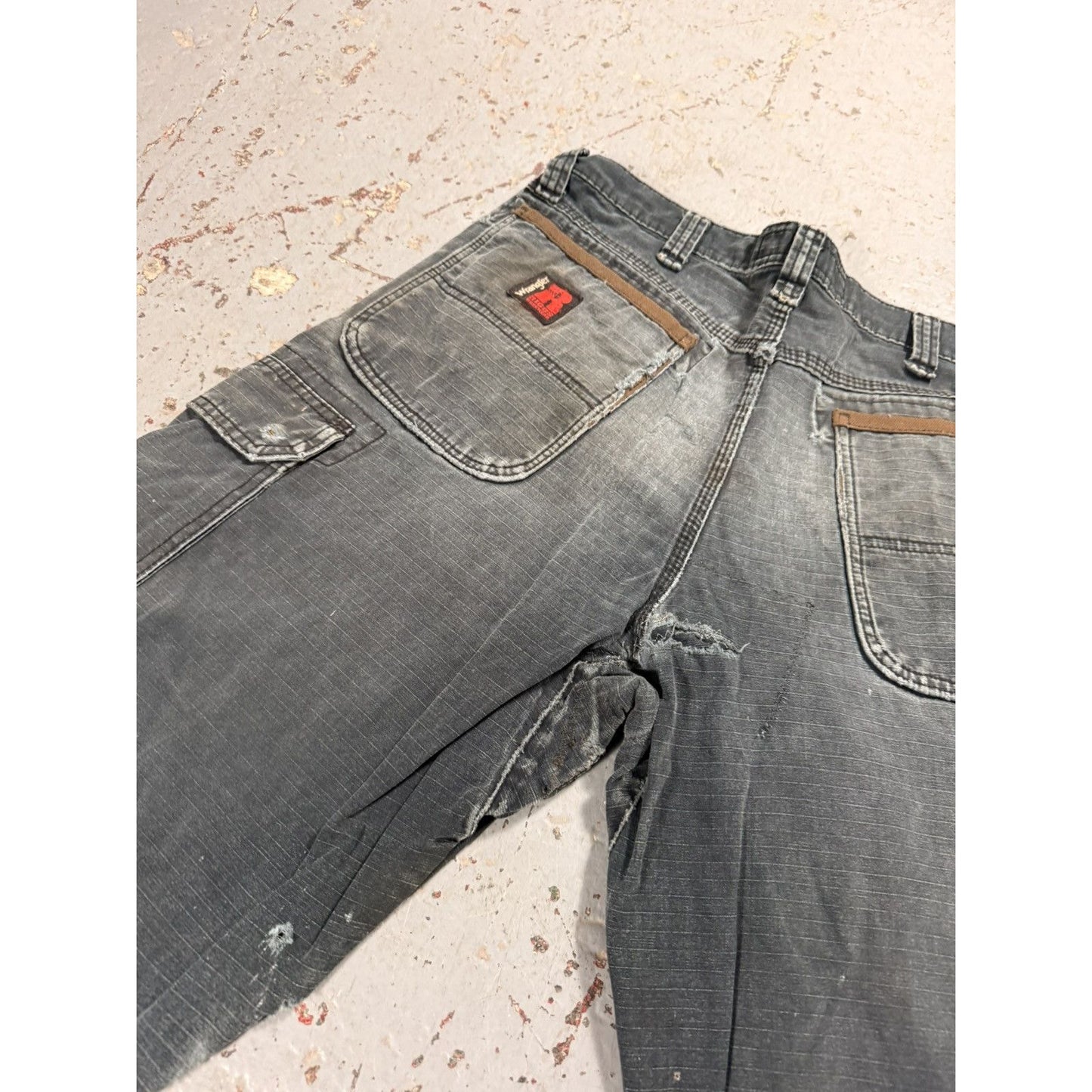 Absolutely insane Thrashed and Patched Wrangler Work Pants