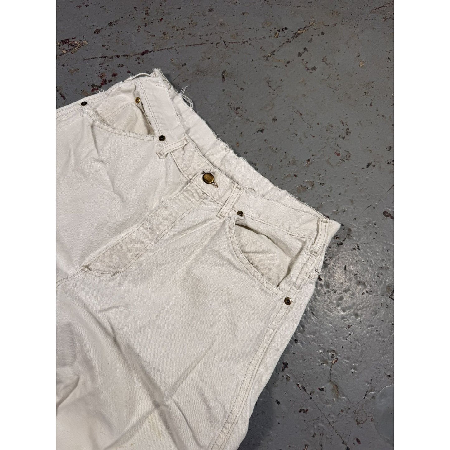 Vintage Thrashed White Carhartt Distressed Denim