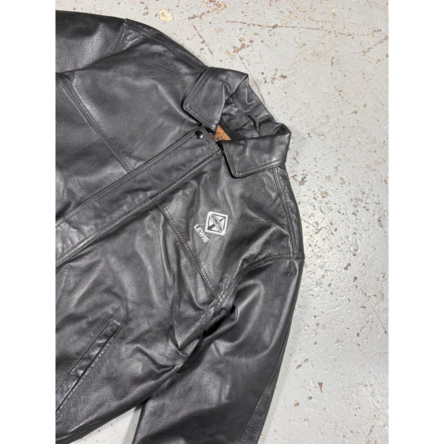 Vintage Perfect Fit Leather Bombed Lewis Motors