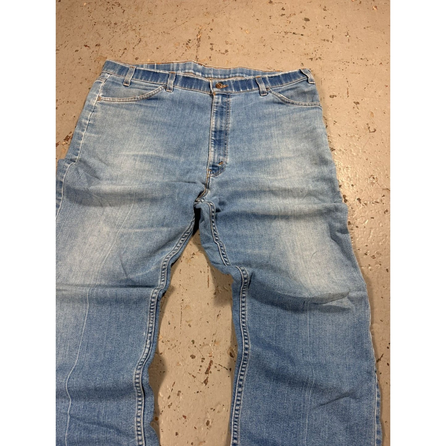 Vintage Distressed Orange Tag 1970s Denim Jeans