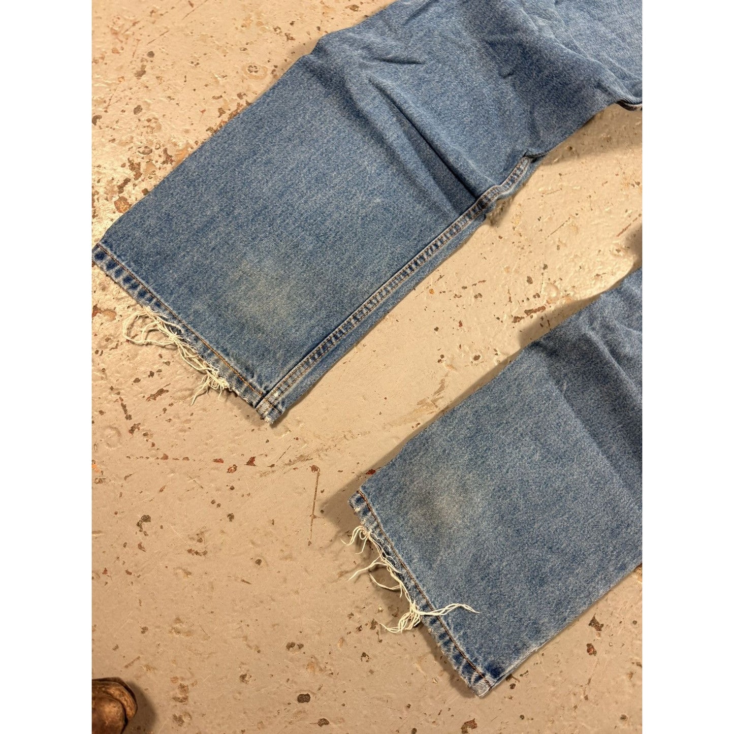 Vintage 1970s Orange Tag Levis Distressed Denim
