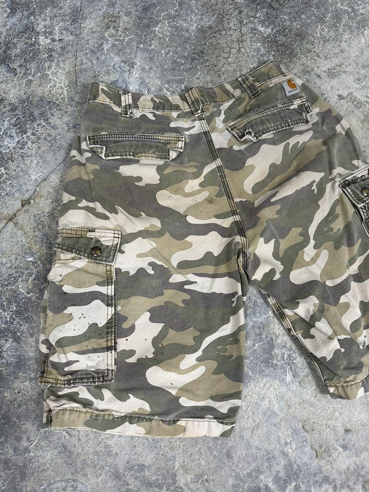 Thrashed Carhartt Camo Cargo Shorts