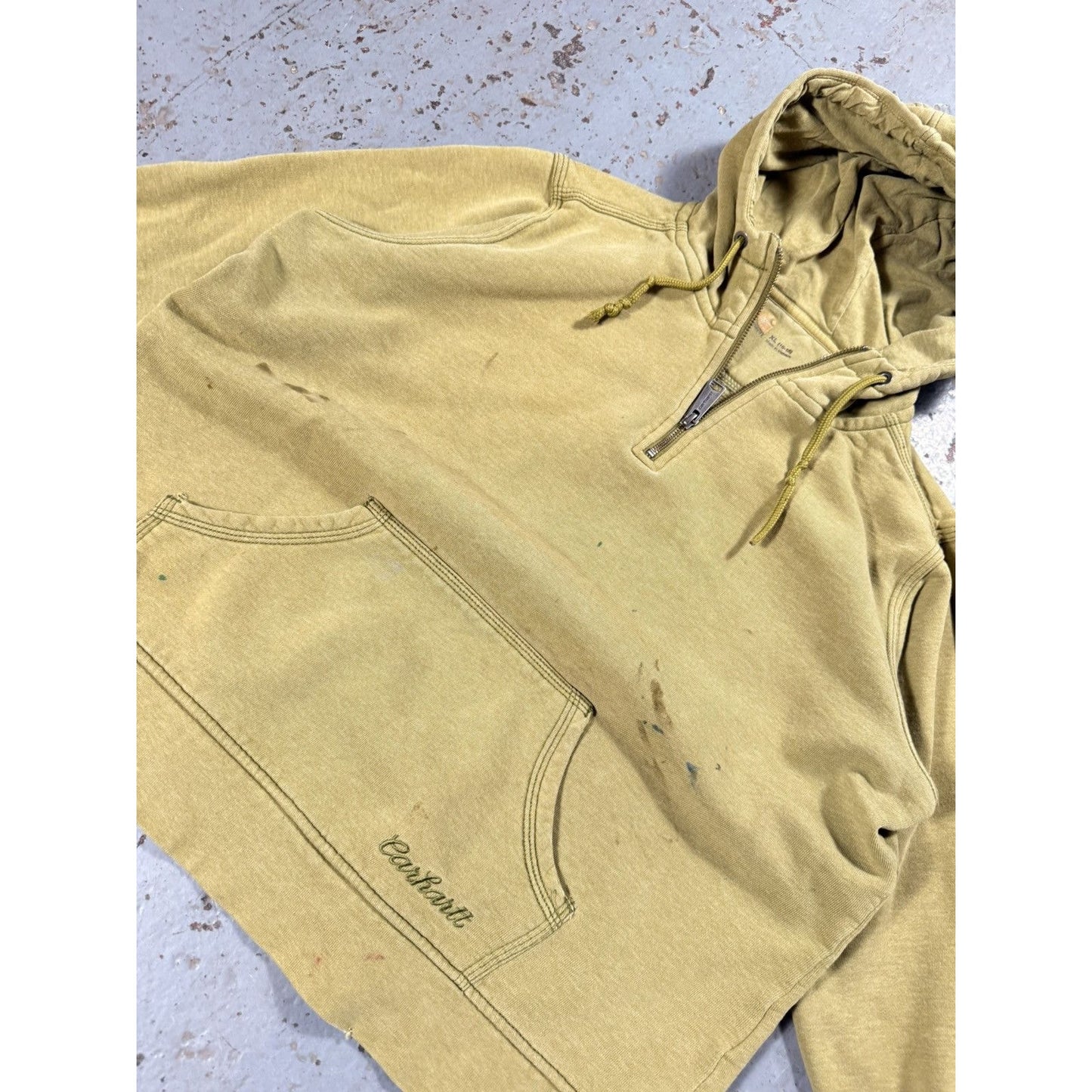 Vintage Perfectly Faded Distressed Carhartt Quarter zip