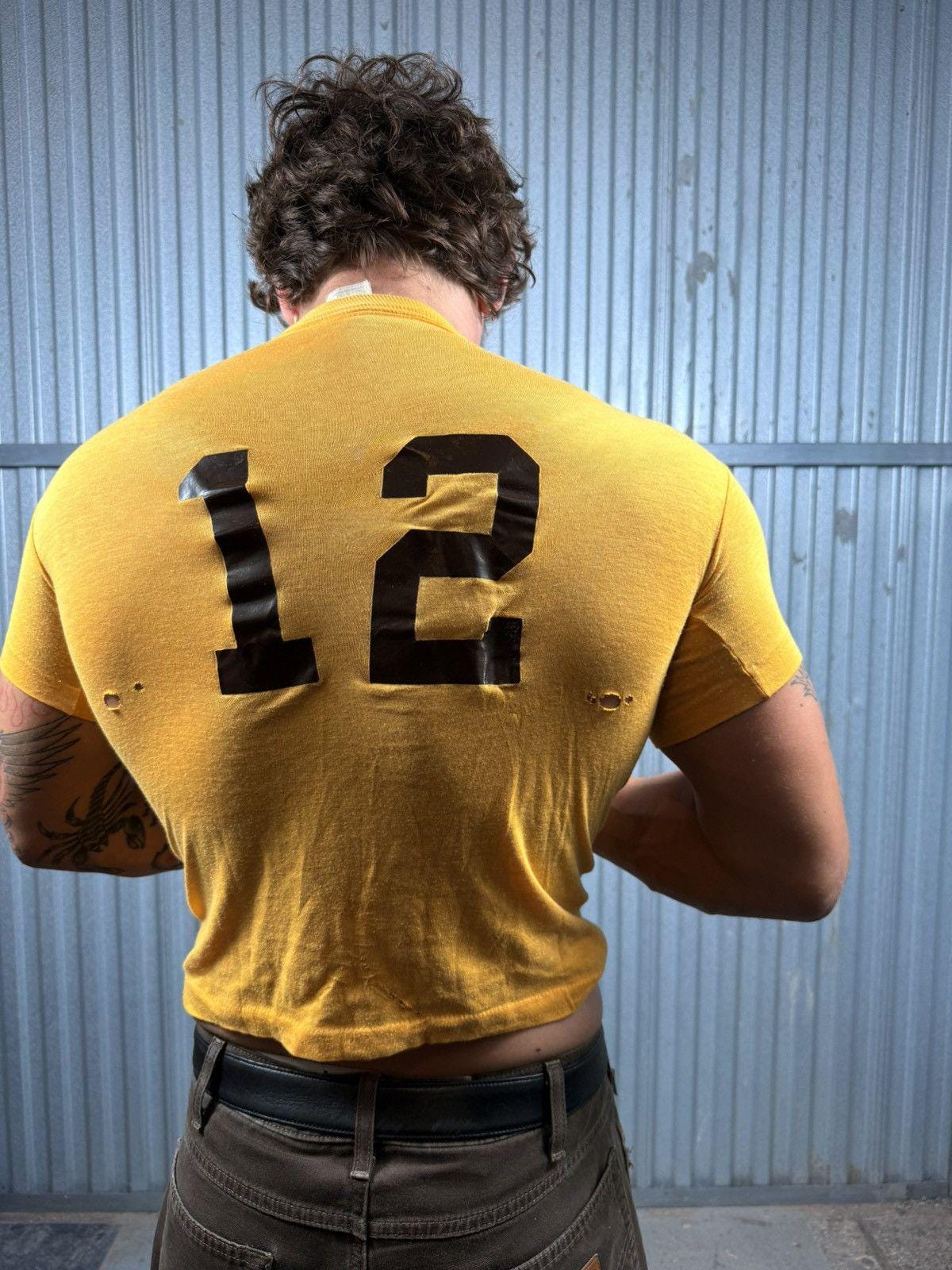 Vintage Distressed 70s Style Single Stitch Tight Soccer Tee