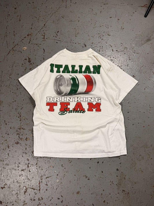 Vintage 1996 Distressed Official Italian Drinking Team Tee