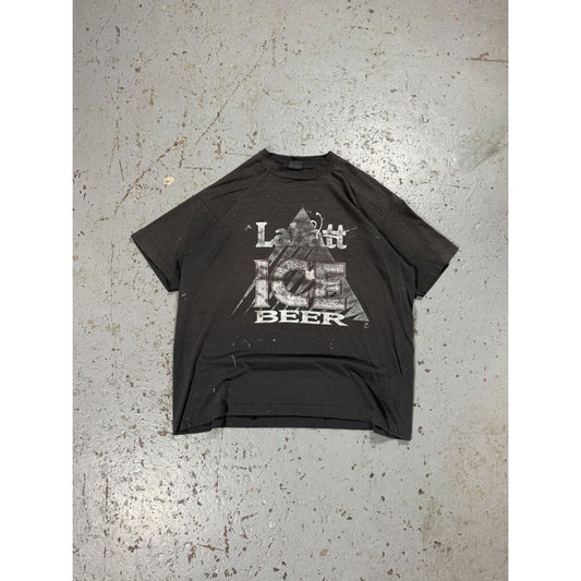 Vintage Distressed Sun Faded Labatt Ice Beer Paint Tee
