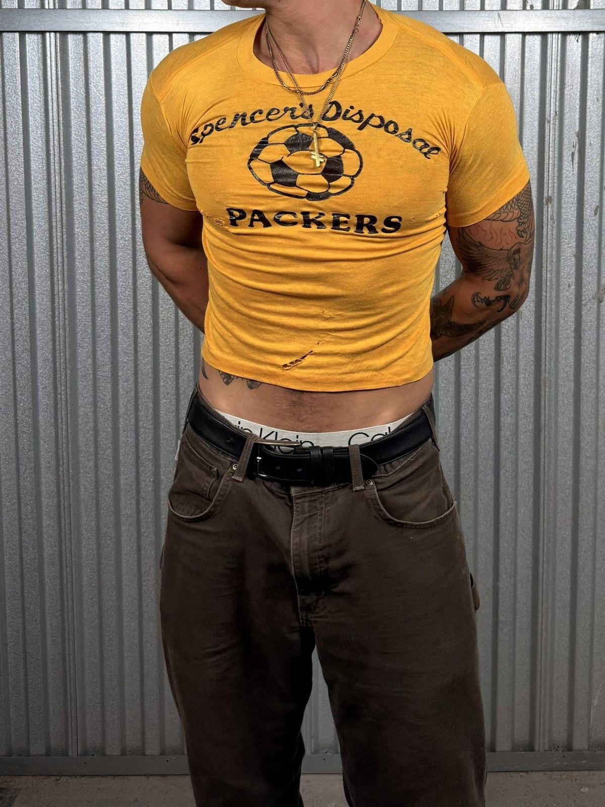 Vintage Distressed 70s Style Single Stitch Tight Soccer Tee