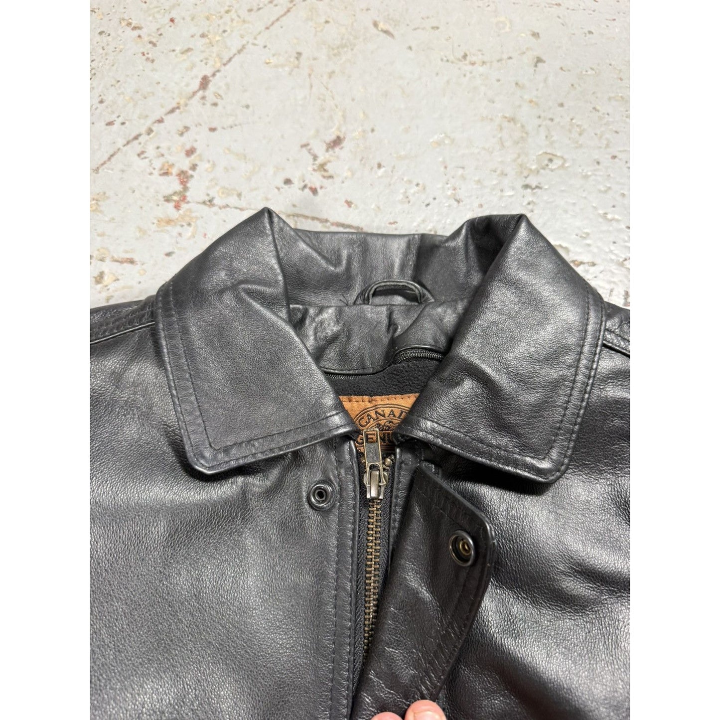 Vintage Perfect Fit Leather Bombed Lewis Motors