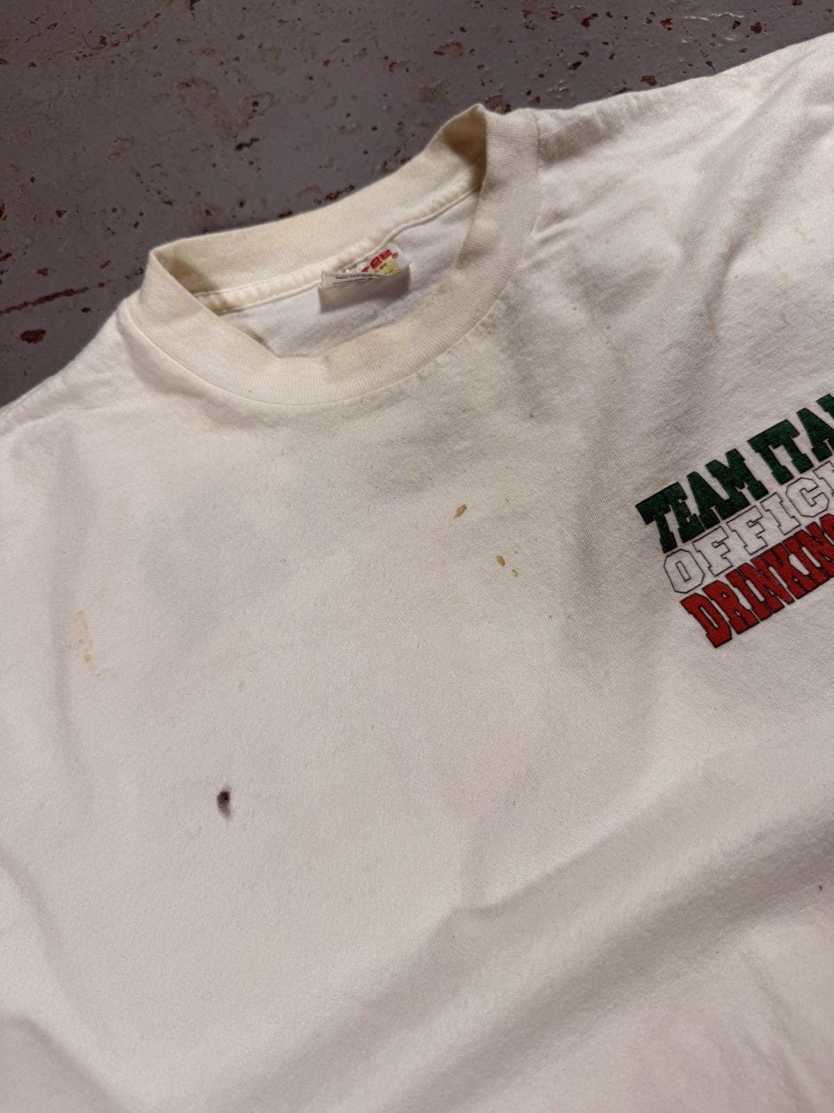 Vintage 1996 Distressed Official Italian Drinking Team Tee