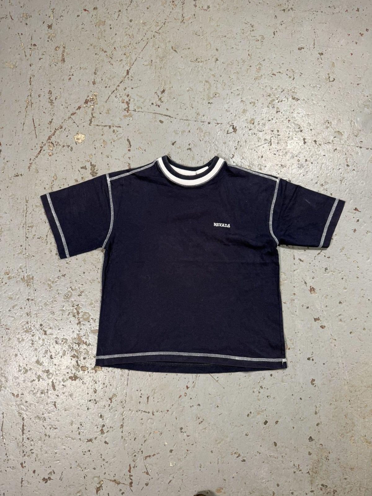 Vintage Nevada Cropped Navy Baby Tee