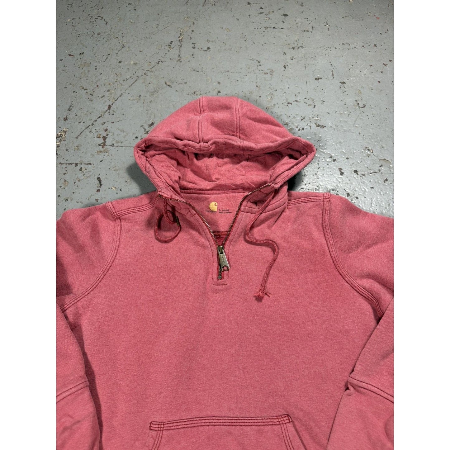 Vintage Carhartt Cropped Boxy Faded Quarterzip Hoodie