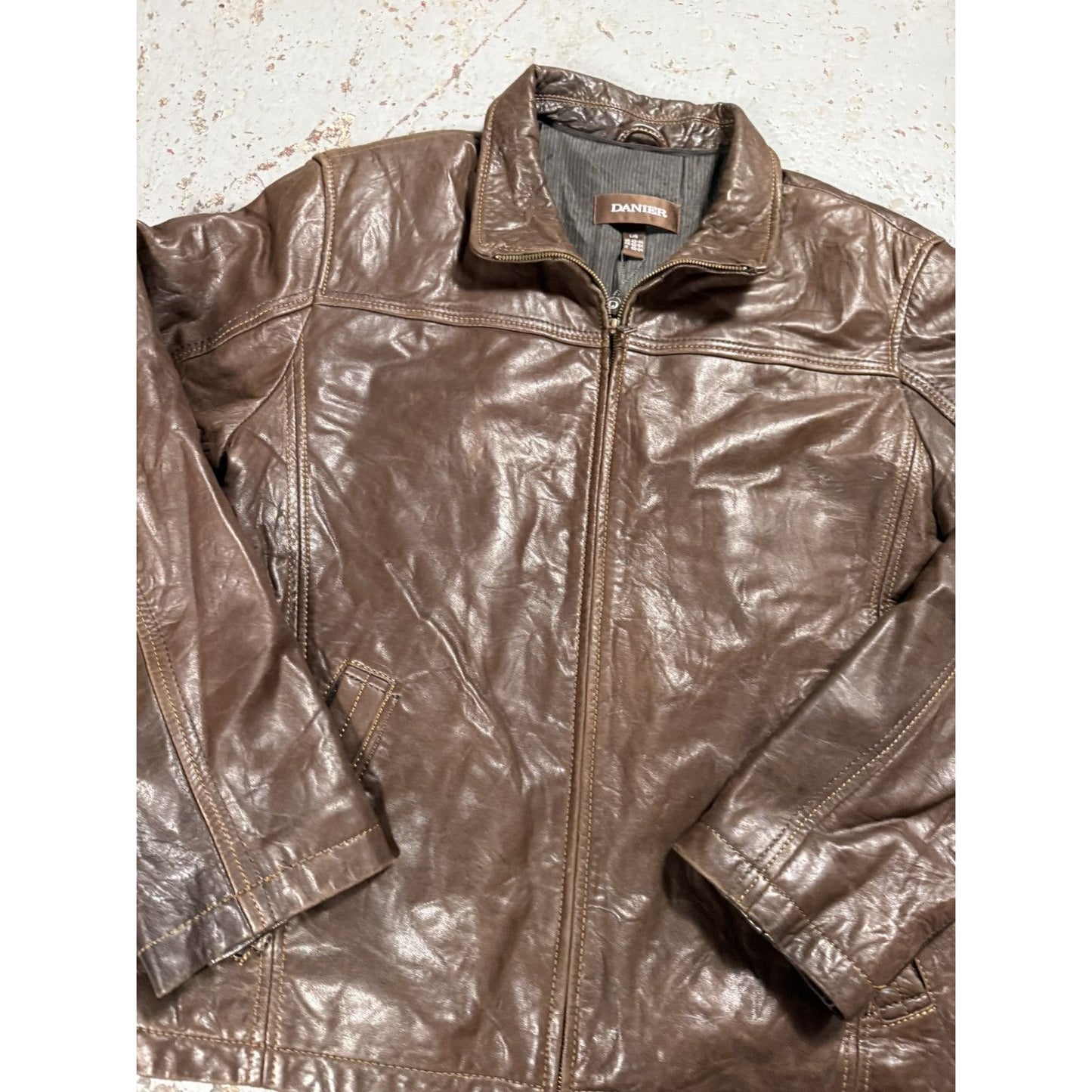 Vintage Danier Faded Classic Leather Brown Jacket