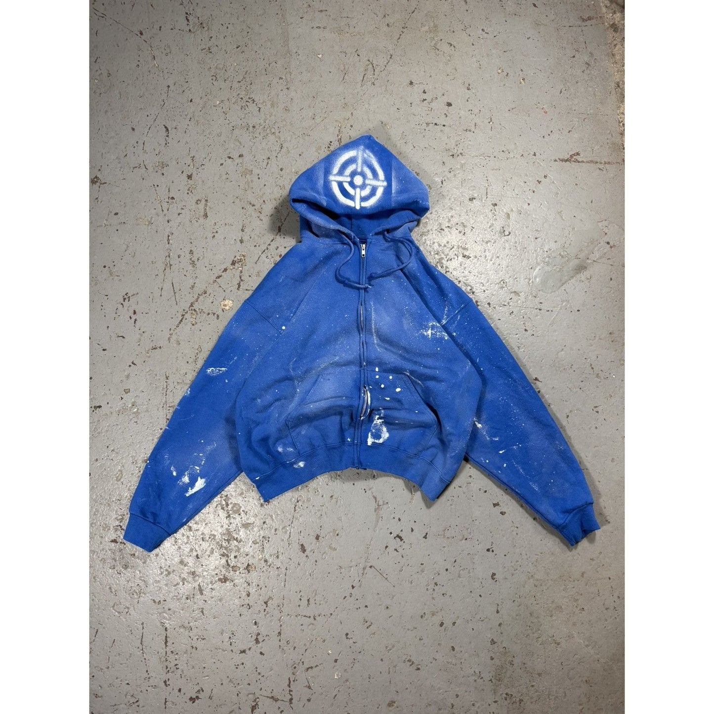 Vintage CrackClu8 Bullseye Paint Splash Zipup Hoodie