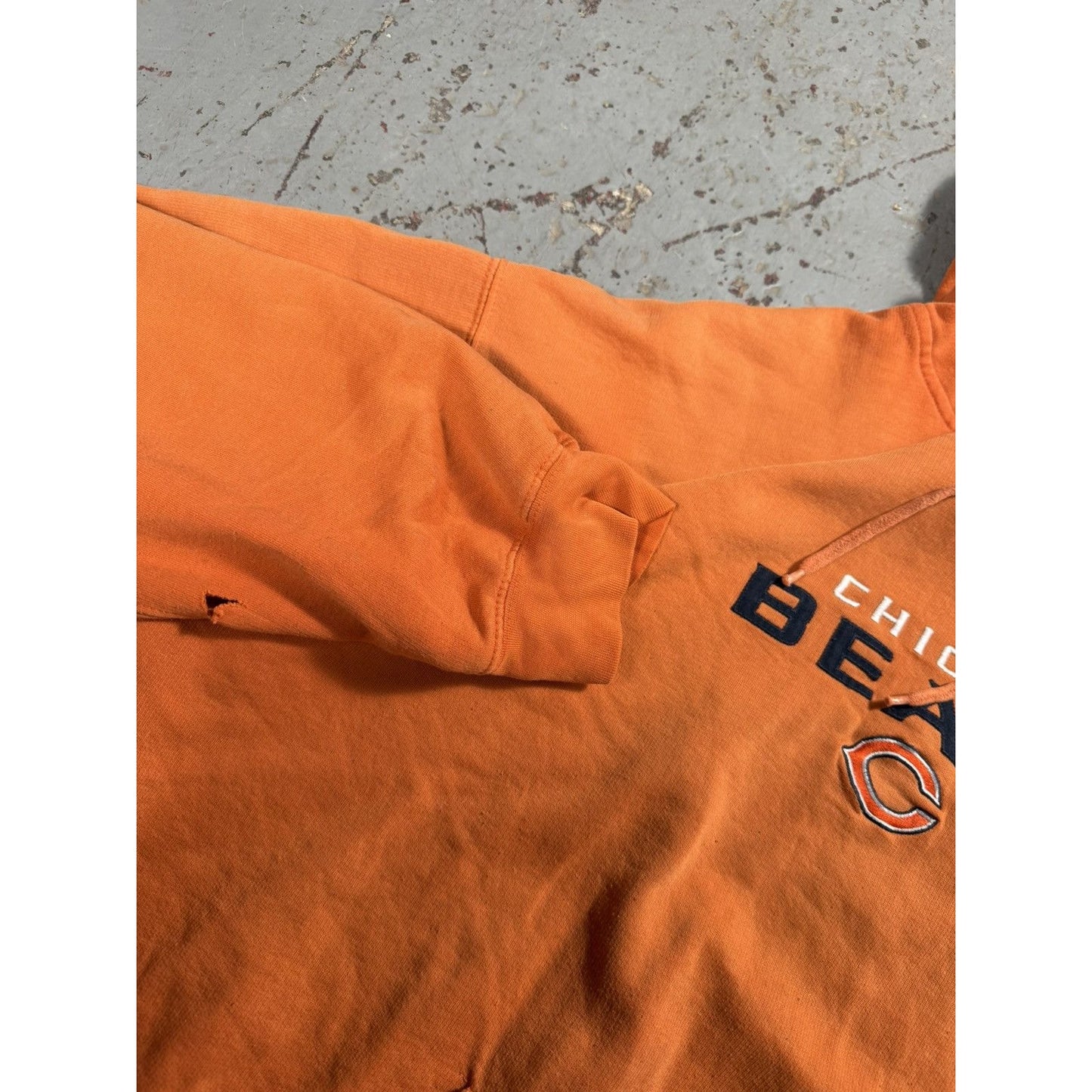 Vintage Thrashed Distressed Faded Chicago Bears Hoodie