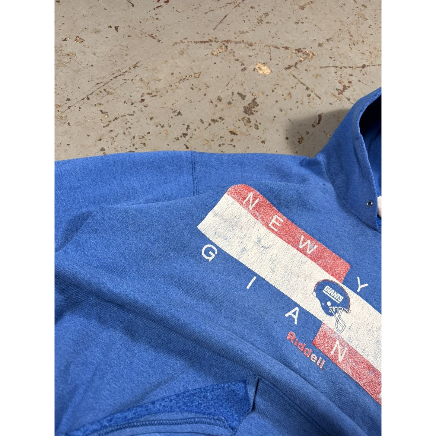 Vintage Thrashed Distressed New York giants Cropped Hoodie