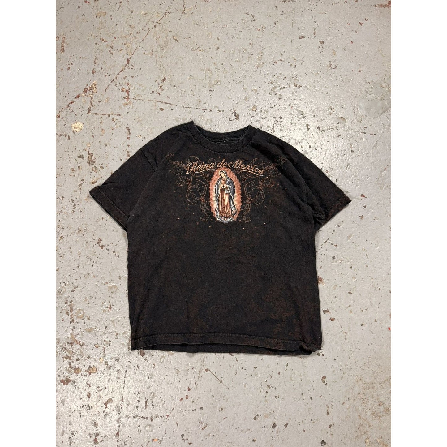 Vintage Virgin Mother Mary Mexico Tee Cropped